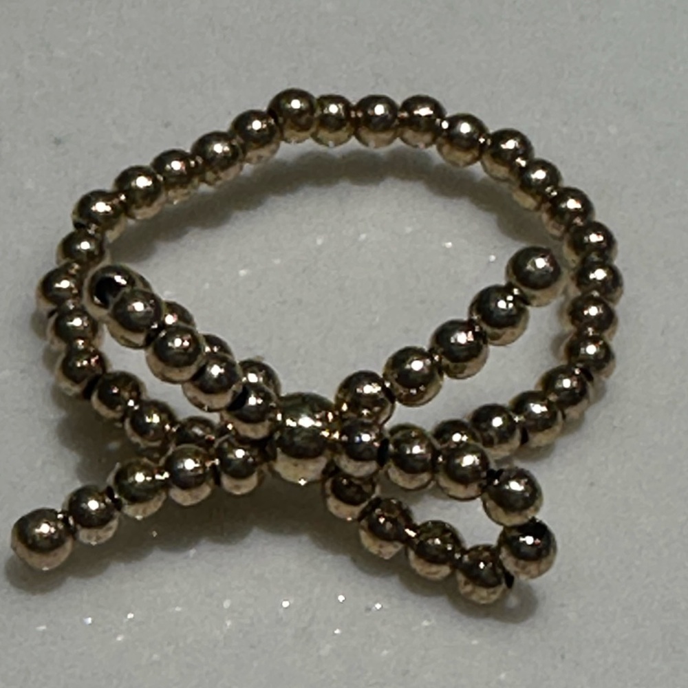 Beaded Blondes bow ring.